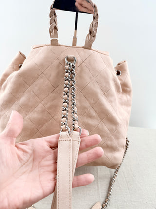 Chanel braided with style backpack in calfskin quilted leather