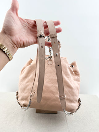 Chanel braided with style backpack in calfskin quilted leather