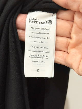 Diane von Furstenberg Callisto Ruched Jersey High Rise Midi Skirt Black Medium