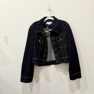 Victoria Beckham Long Sleeve Crop Denim Jean Jacket  Indigo Women's Size US 2