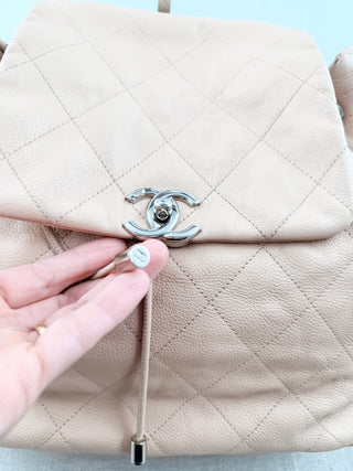 Chanel braided with style backpack in calfskin quilted leather
