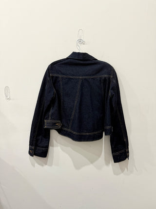 Victoria Beckham Long Sleeve Crop Denim Jean Jacket  Indigo Women's Size US 2