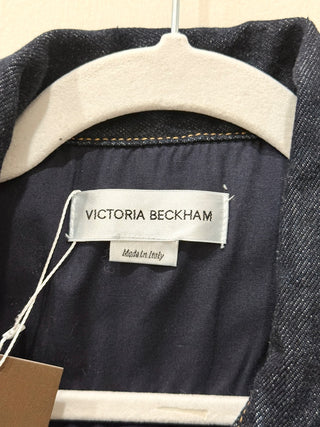 Victoria Beckham Long Sleeve Crop Denim Jean Jacket  Indigo Women's Size US 2