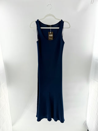 Toccin Sleeveless knit maxi dress with scoop neckline & open tie back detail, M