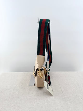 Gucci horsebit 1955 leather flap bag with 2 straps