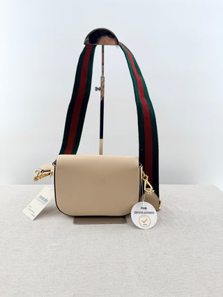 Gucci horsebit 1955 leather flap bag with 2 straps