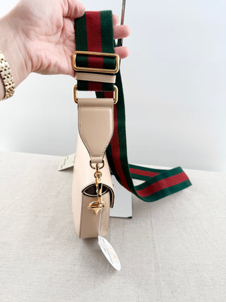 Gucci horsebit 1955 leather flap bag with 2 straps