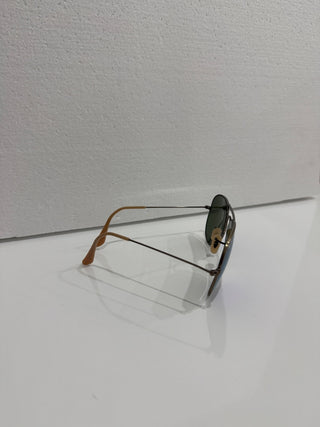 Ray Ban aviator large sunglasses tan / purple mirror lense