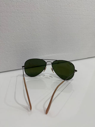 Ray Ban aviator large sunglasses tan / purple mirror lense