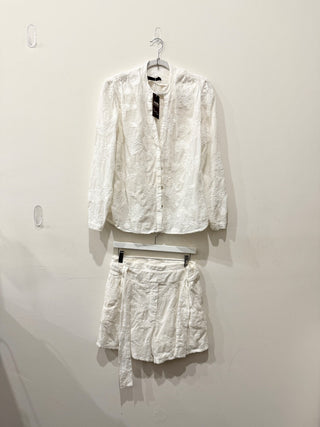 Vix matching set blouse and short textured print, top L / bottom 6