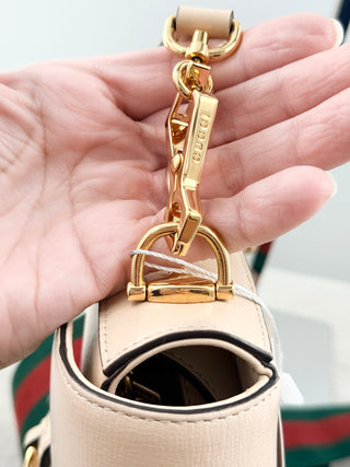 Gucci horsebit 1955 leather flap bag with 2 straps