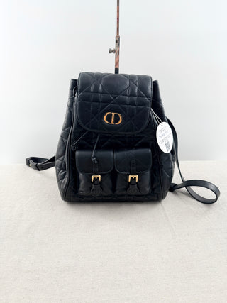 Dior caro macrocannage lambskin medium backpack