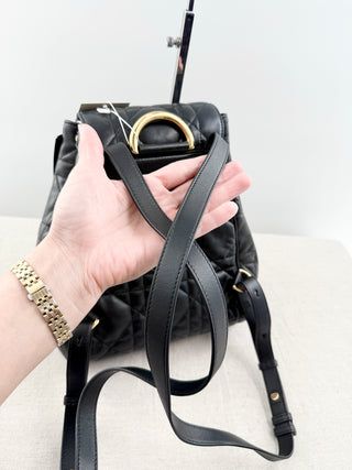 Dior caro macrocannage lambskin medium backpack