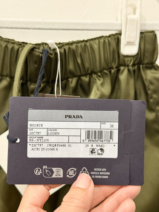 Prada nylon loden shorts, IT 36 / 0 US