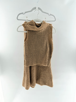 Mango Chunky knit set with sleeveless cowl neck top, s / s