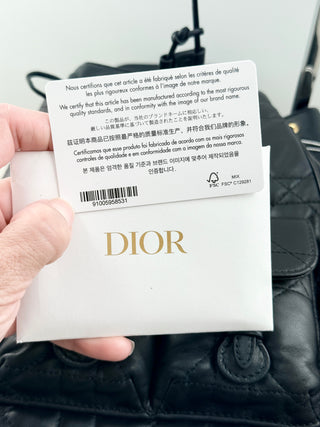Dior caro macrocannage lambskin medium backpack