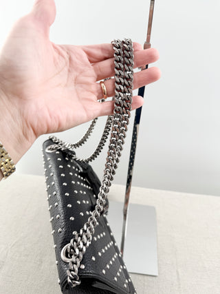 Gucci miss bamboo studded leather medium bag, medium