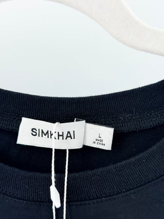 Simkhai contrast trim tee with elastic band, L