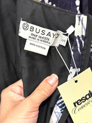 Busayo Ruffle Tiered Shoulder Tie Dye Abstract Crop Top Black Multi Womens Sze S