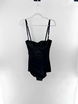 Dolce and Gabbana satin bodysuit structured bustier, XS