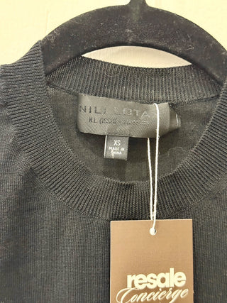 Nili Lotan Wool/Cashmere Blend Long Sleeve Pullover Sweater Black Women's XS