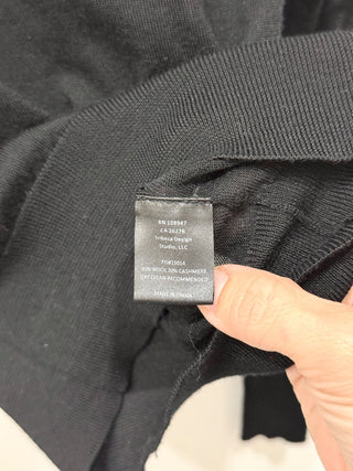 Nili Lotan Wool/Cashmere Blend Long Sleeve Pullover Sweater Black Women's XS