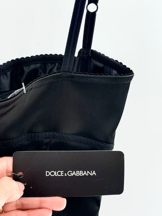 Dolce and Gabbana satin bodysuit structured bustier, XS