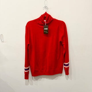 Chinti & Parker Wool & Cashmere Blend Turtleneck Pullover Sweater Red Women's M