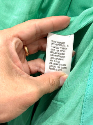 VIX By Paula Hermanny Gracie Front Slit Solid Cutout Midi Dress Green Women's Size 6