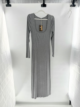 Skims Long-sleeve ribbed maxi dress, L