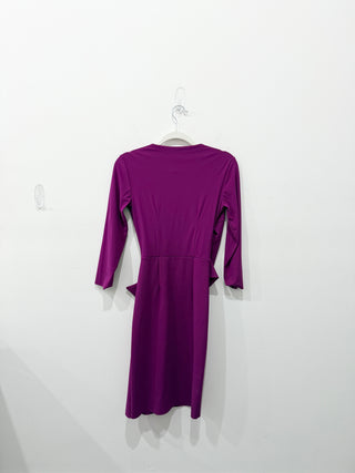 Chiara Boni La Petite Robe Kaya Faux Wrap Bodycon Midi Dress Radicchio 42 / 6