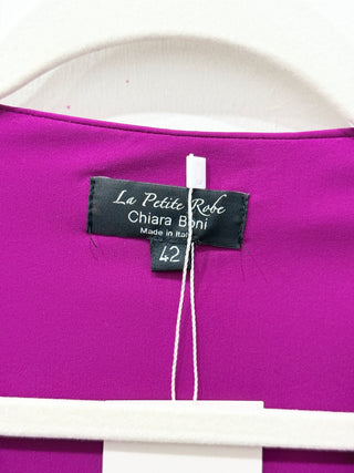 Chiara Boni La Petite Robe Kaya Faux Wrap Bodycon Midi Dress Radicchio 42 / 6