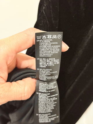 NWT Reiss Abbey Asymmetric One Shoulder Velvet Midi Bodycon Dress Black Womens 2