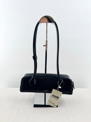 Alaia le teckel leather handbag small in shiny goatskin, small