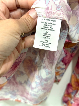 Veronica Beard Abra Floral Ruffle Blouse With Tanktop Multicolor Womens Size 4