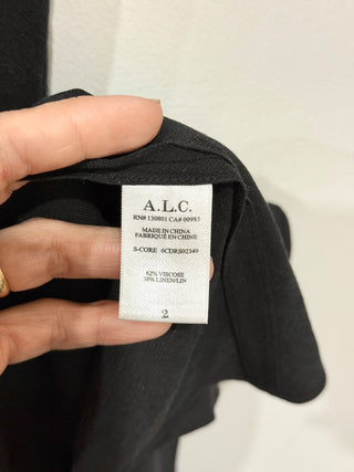 A.L.C. Rue Sleeveless Racerback Ruched Mini Tank Dress Black Women's Size 2