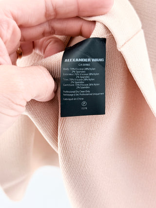 Alexander Wang Sleeveless Chain Strap Knit Mini Dress Light Pink Women's Small
