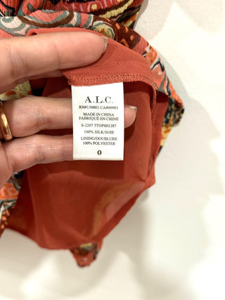 A.L.C. v neck pattern ruffle top, 0