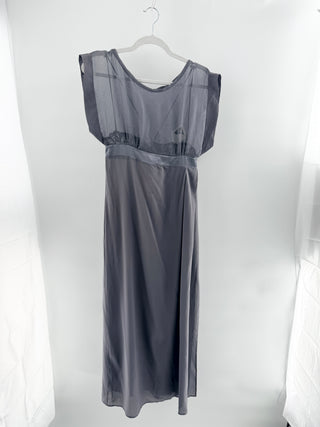 La perla semi sheer spaghetti strap gown, XS