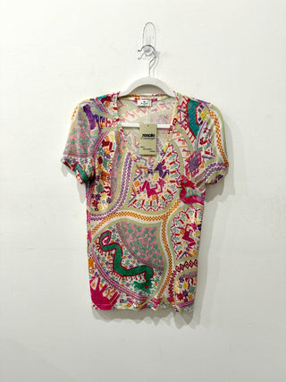Etro tissue lightweight pattern tee, 38 IT / US 2