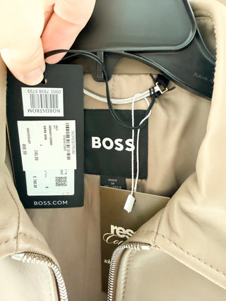 Boss Leather two piece set with zip front jacket & matching pencil skirt, 6 / 6