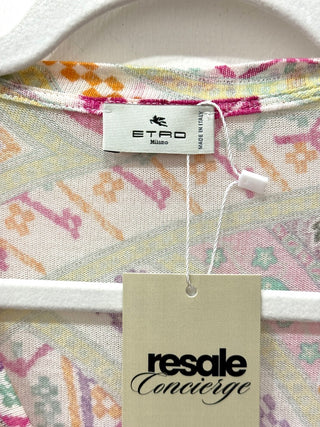 Etro tissue lightweight pattern tee, 38 IT / US 2