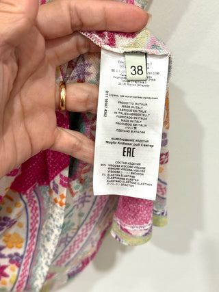 Etro tissue lightweight pattern tee, 38 IT / US 2