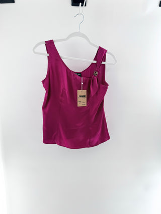 Giorgio Armani 100% silk tank top with logo detail, 38 IT / US 2