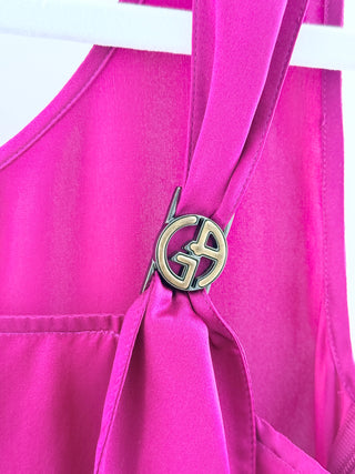 Giorgio Armani 100% silk tank top with logo detail, 38 IT / US 2