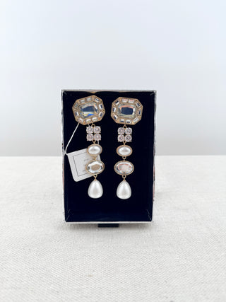 Self Portrait drop crystal embellished earrings