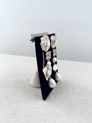 Self Portrait drop crystal embellished earrings