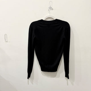 Bottega Veneta Wool-Blend Long Sleeve V-Neck Pullover Sweater Black Mens Size XS