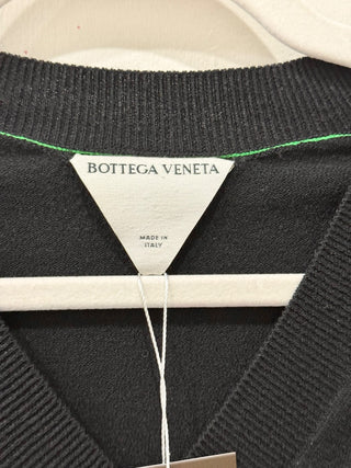 Bottega Veneta Wool-Blend Long Sleeve V-Neck Pullover Sweater Black Mens Size XS