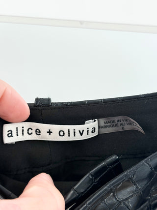 Alice & Olivia faux leather textured shorts, 6